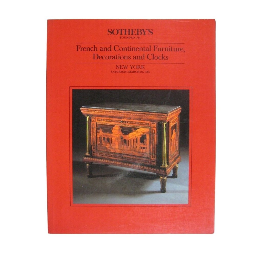 Sothebys Catalog 1986 Fine French Continental Furniture 5438 Clocks New York